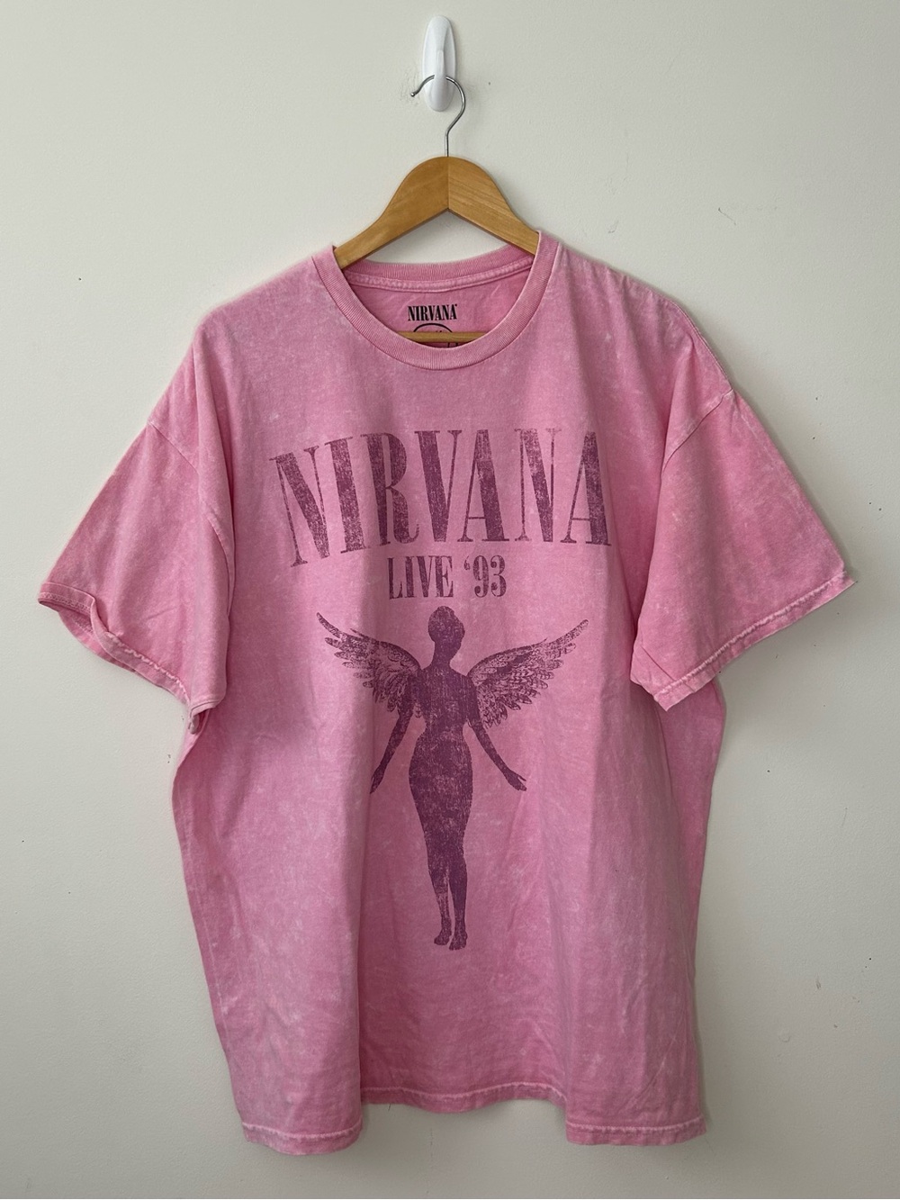 Nirvana Live '93 In Utero Short Sleeve Graphic Tee in Pink Size 3X
